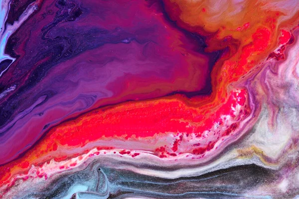 紫色涂料抽象流体大理石背景 — 图库照片