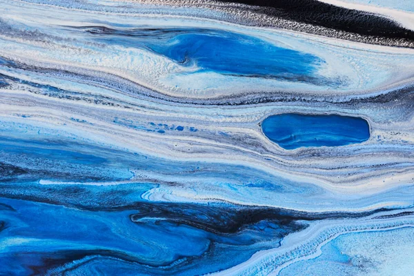 Beautiful Photo Flowing Inks Background Texture Paints Design Arctic Concept — Stock Photo, Image