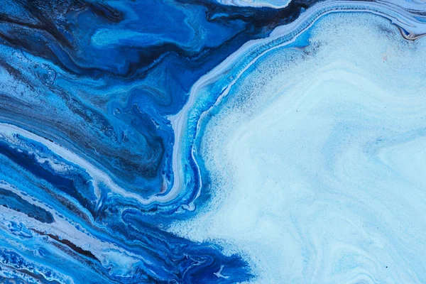 浮動塗料の抽象的な青の背景 氷の空気感 冷たい概念 — ストック写真