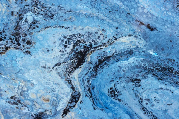 浮動塗料の背景の青抽象的な写真のテクスチャ — ストック写真