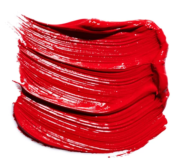 Mancha Pintura Roja Sobre Fondo Blanco — Foto de Stock