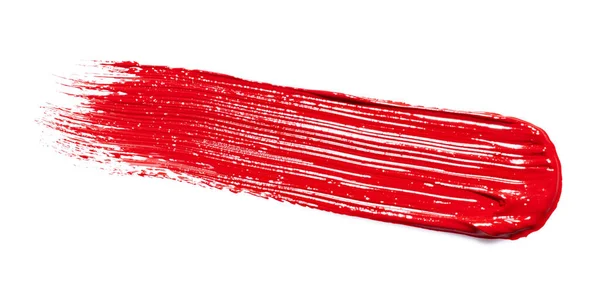 Röd Färg Utstryk Över Vit Bakgrund — Stockfoto