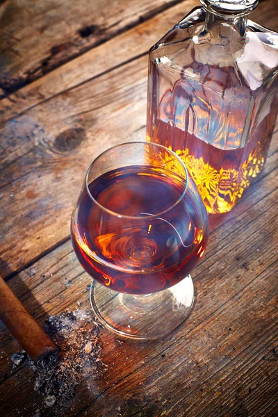 Vintage cognac stilleven — Stockfoto
