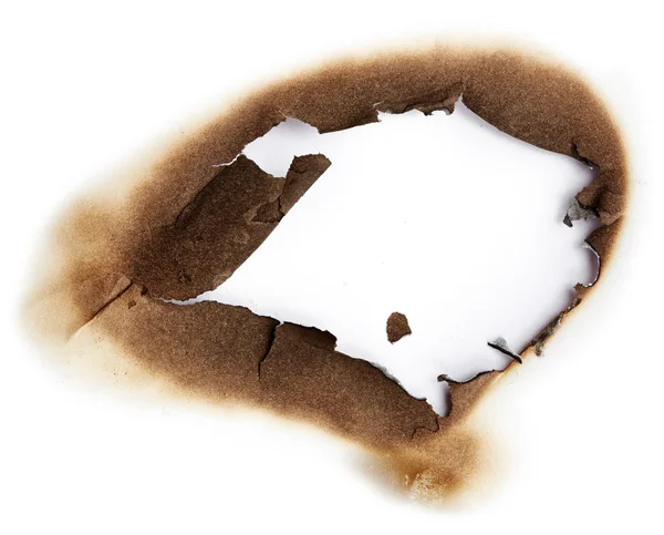 Burnt hole of paper — Stock Photo, Image