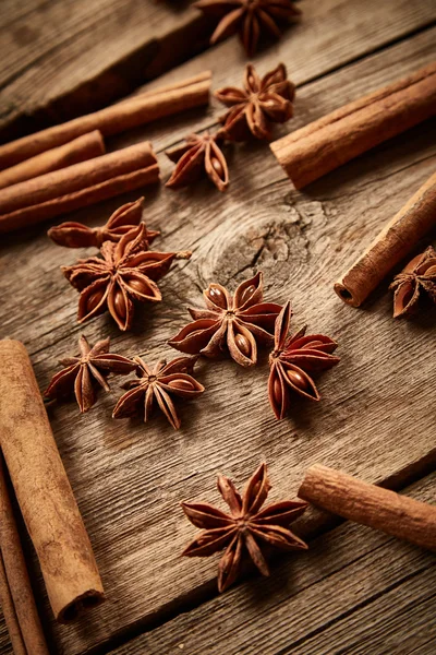 Cinnamon dan anise bintang — Stok Foto
