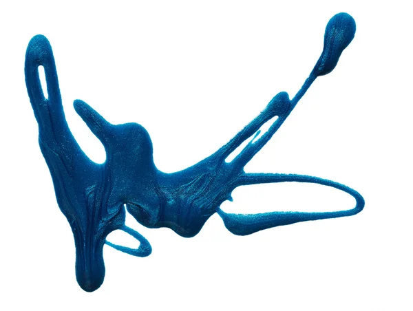Splash de verniz de unha azul — Fotografia de Stock