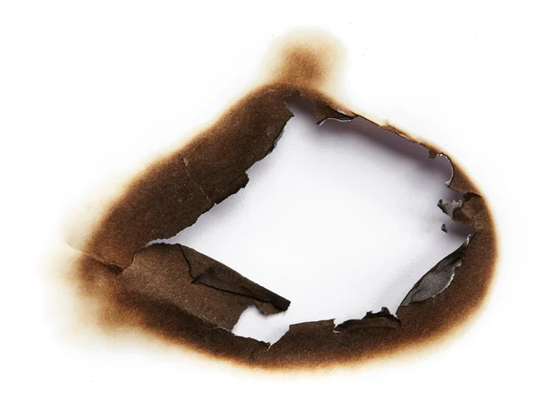 Burnt hole of paper — Stock Photo, Image