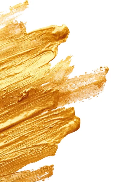 Strokes of golden paint — Stock Photo, Image