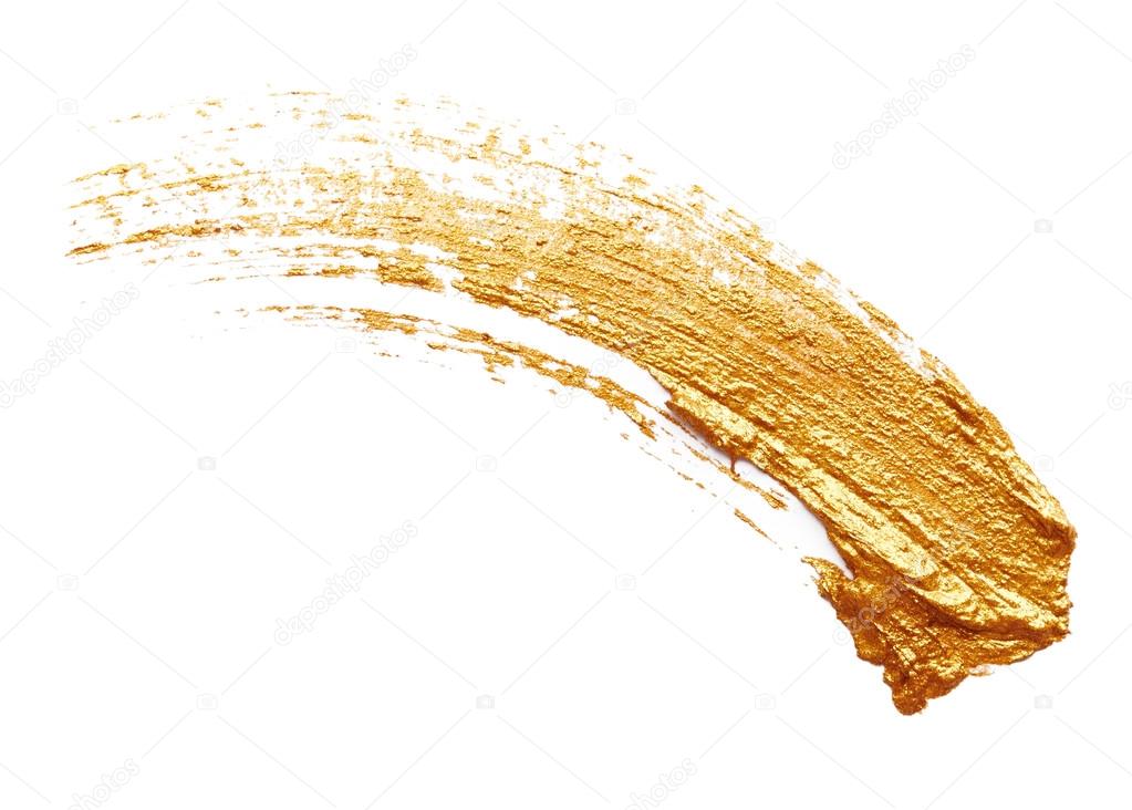 Strokes of golden paint
