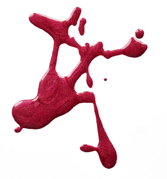 Splash of red nail polish — Stock Photo, Image
