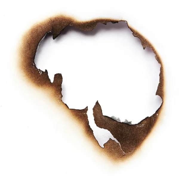 Burnt hole of paper — Stock Photo, Image