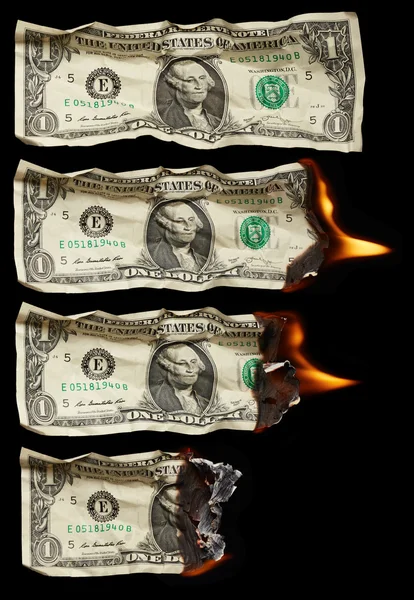 Burning dollars — Stock Photo, Image