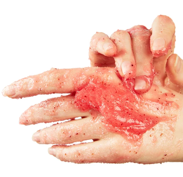 Woman's hands in body scrub — Stock Photo, Image