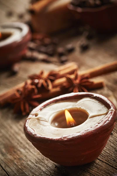 Vintage spa still life with coffee beans — Stock Photo, Image