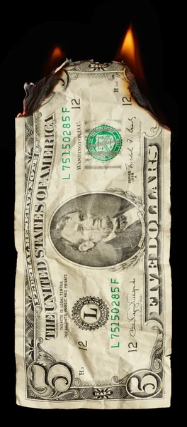 Dólar ardente — Fotografia de Stock