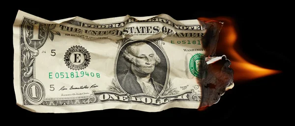 Burning dollar — Stock Photo, Image