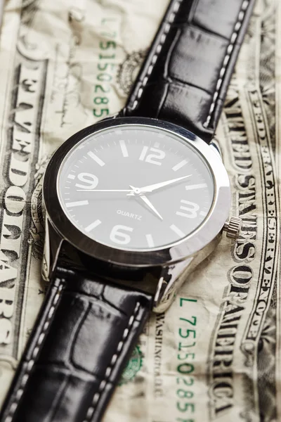 Dollar with clock — Stock Photo, Image