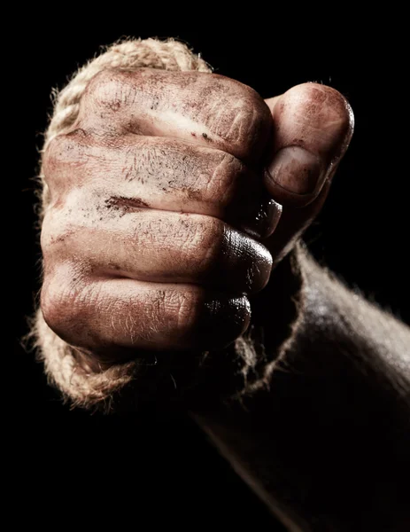 Male hand with rope. Conception aggression — Stock Photo, Image