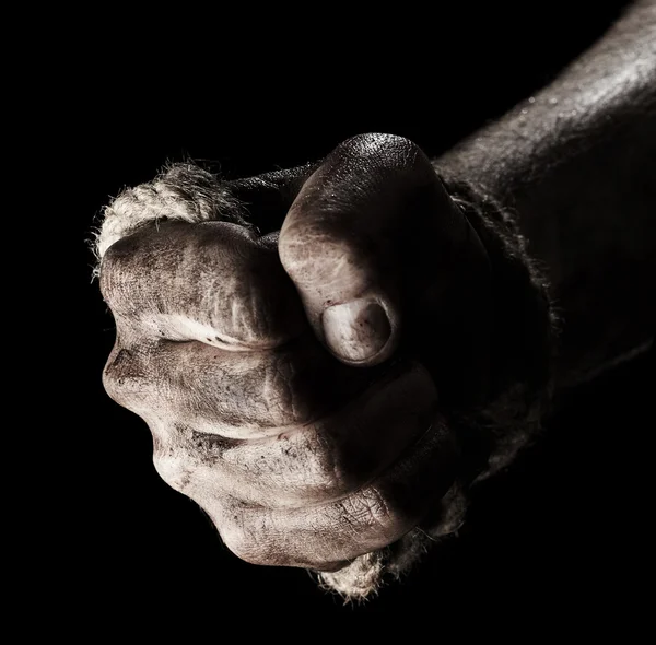 Mannenhand met touw. Conceptie agressie — Stockfoto