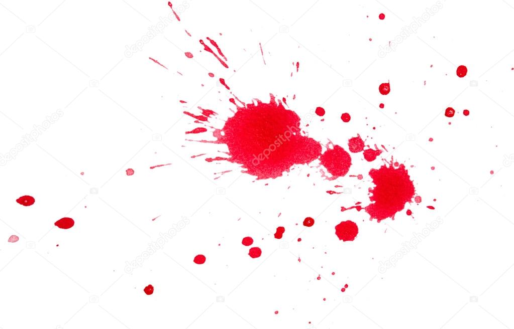 Blots of red paint