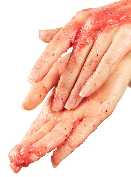 Vrouwelijke handen in lichaam scrub — Stockfoto