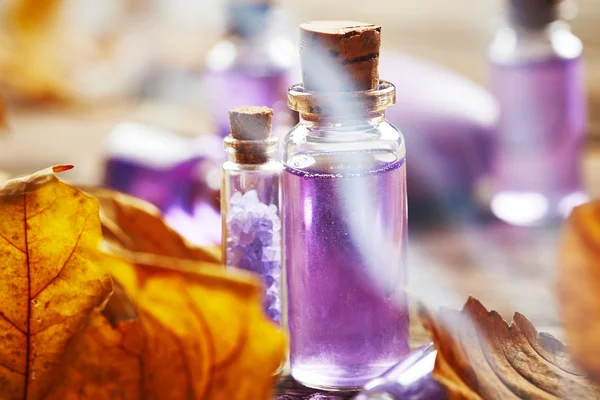 Spa still life with autumn leaves — Stock Photo, Image