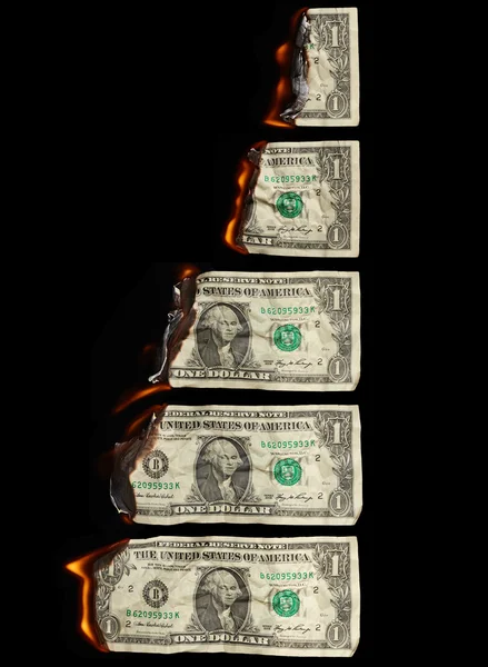 Brinnande dollar — Stockfoto