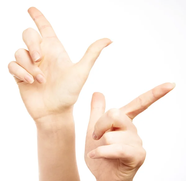Gesto de mão feminina — Fotografia de Stock