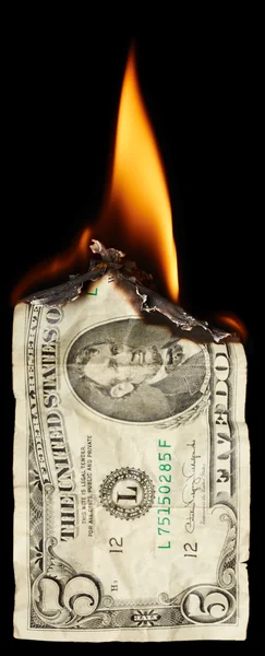 Burning dollar — Stock Photo, Image