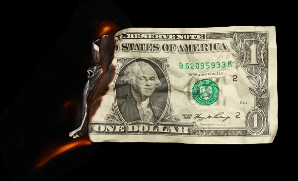 Burning dollar — Stock Photo, Image