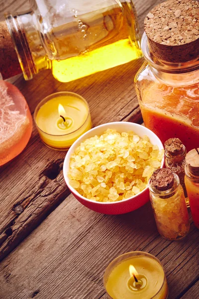 Spa naturaleza muerta con velas — Foto de Stock