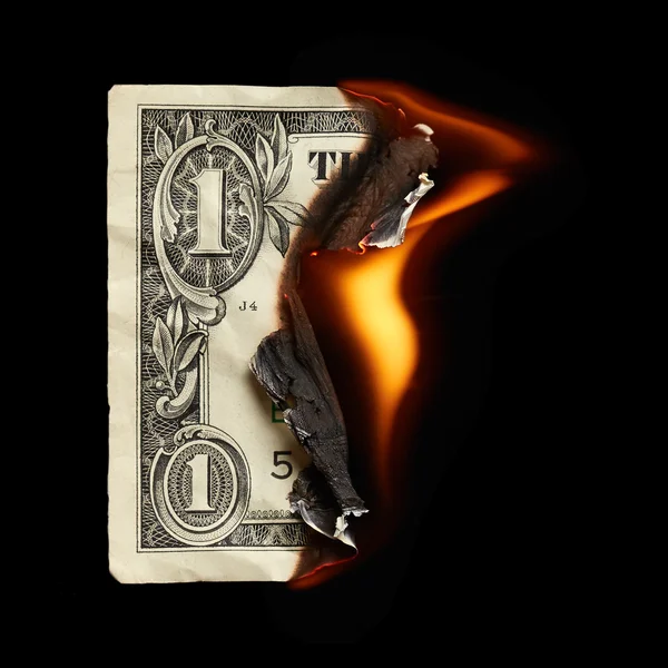 Burning dollar — Stock Photo, Image