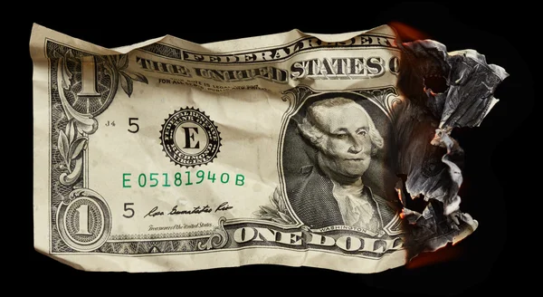 Burning dollar — Stock Photo, Image