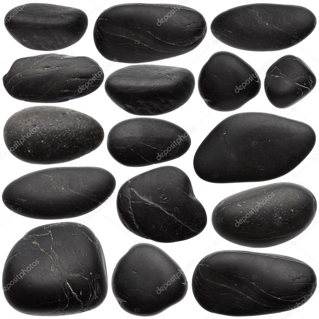 Set of black stones