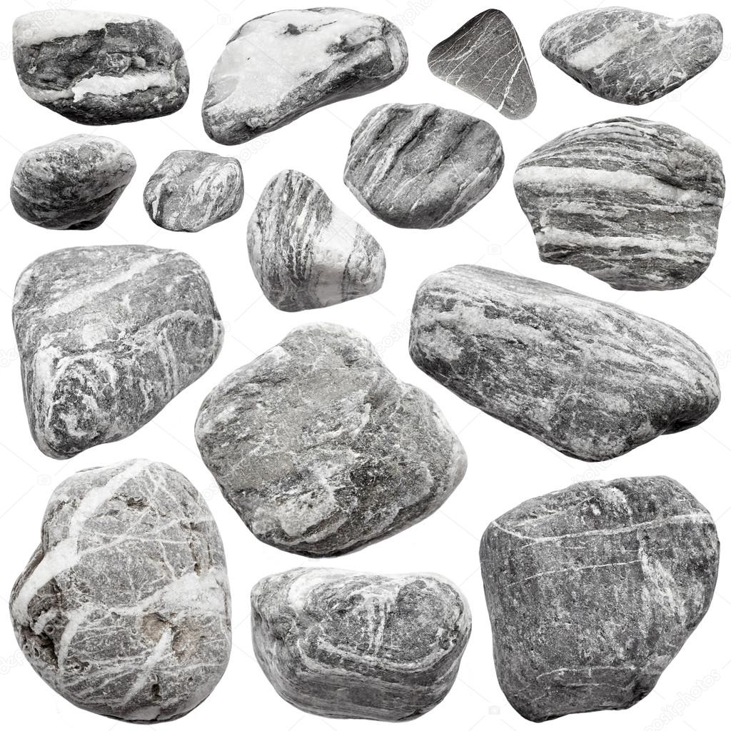 Set of grey stones