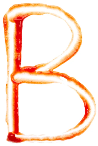 Lettera B fatta dal ketchup — Foto Stock
