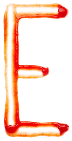 Písmeno E které kečup — Stock fotografie