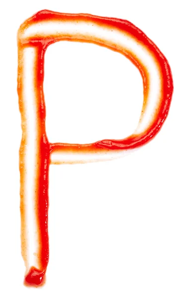 Ketçap tarafından yapılan P harfi — Stok fotoğraf