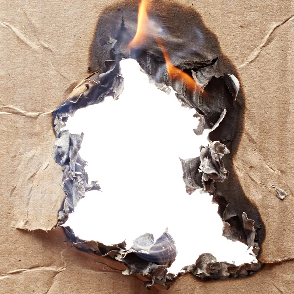 Damaged Burnt cardboard — Stock Photo, Image