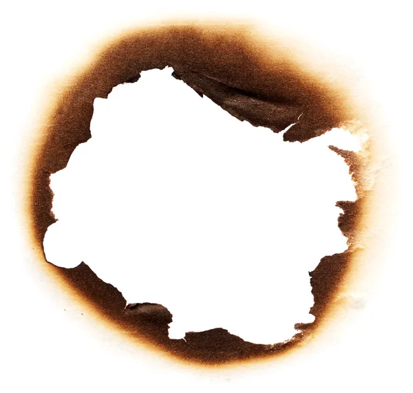 Paper with burnt hole — Stock Photo, Image