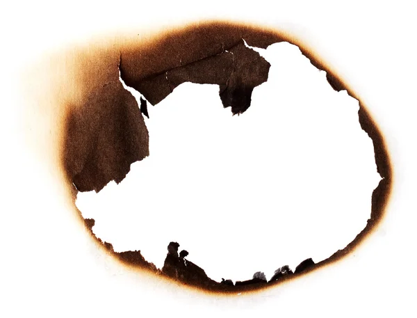 Paper with burnt hole — Stock Photo, Image