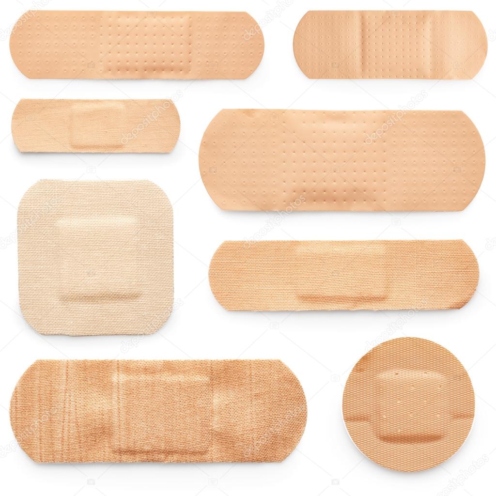 Set of adhesive plasters