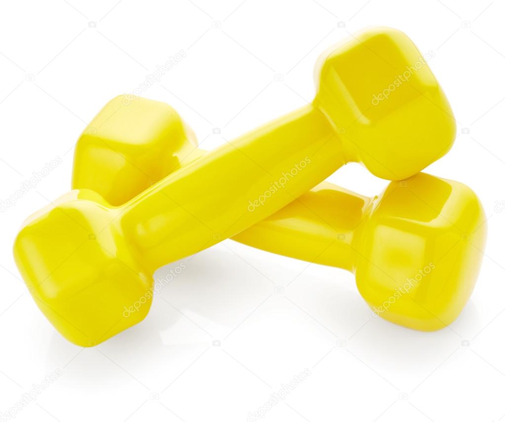 Yellow dumbbells