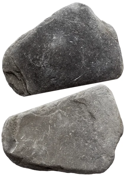 Pedras cinzentas isoladas sobre fundo branco — Fotografia de Stock