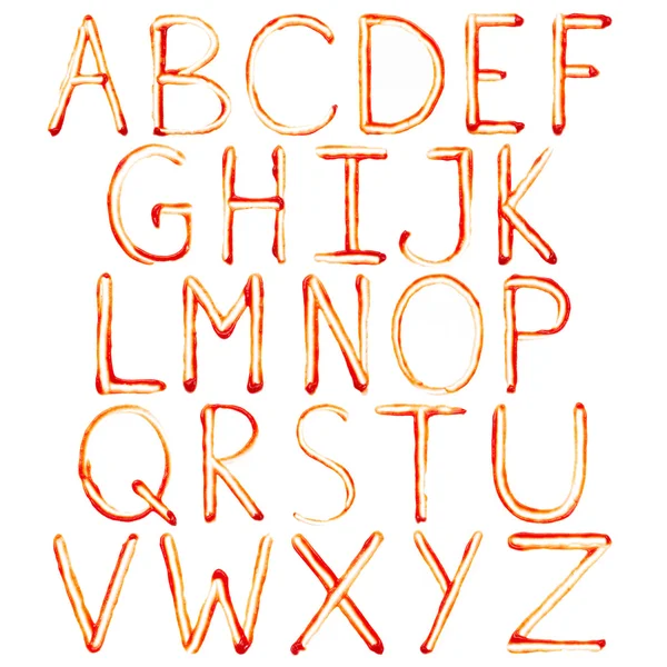 Alphabet de ketchup. Ensemble — Photo