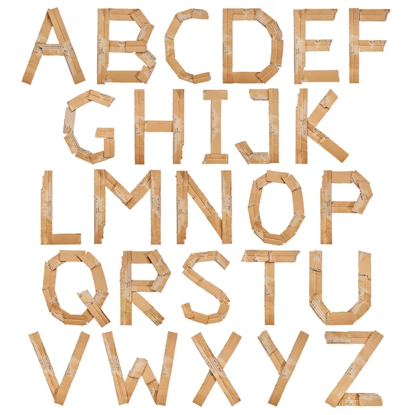 Zestaw z tektury alfabet — Zdjęcie stockowe