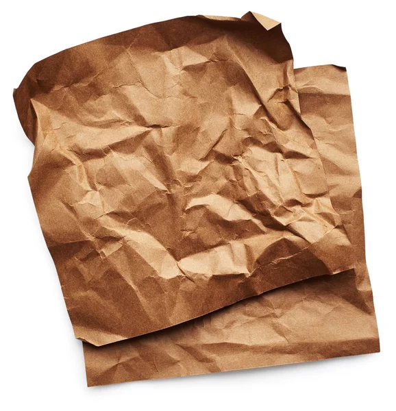 Crumpled paper on white background — Stock Photo, Image