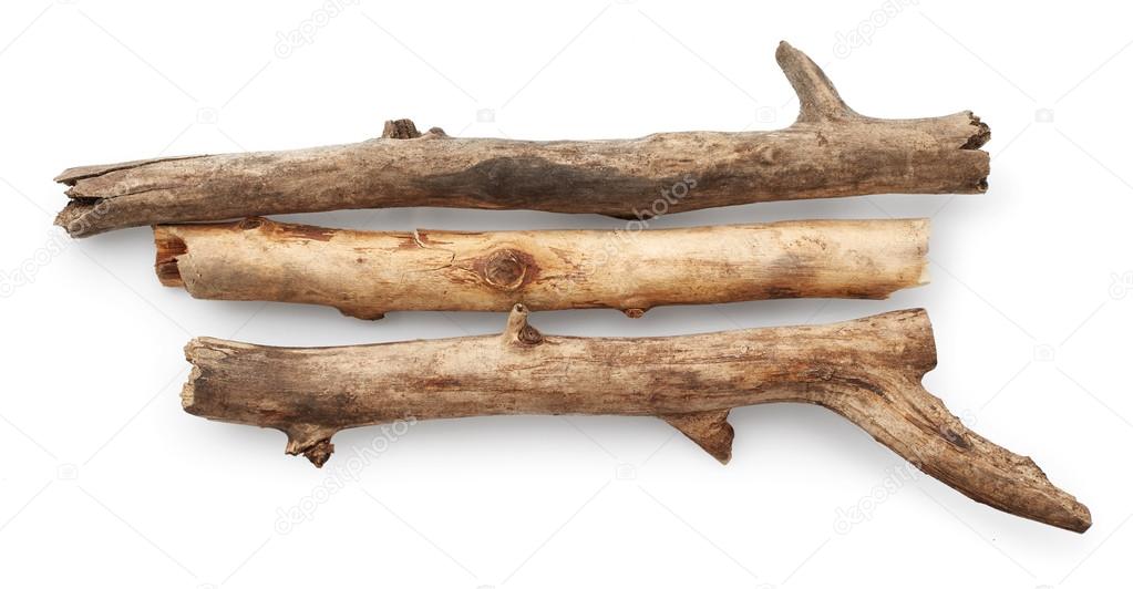 Wood sticks on white background