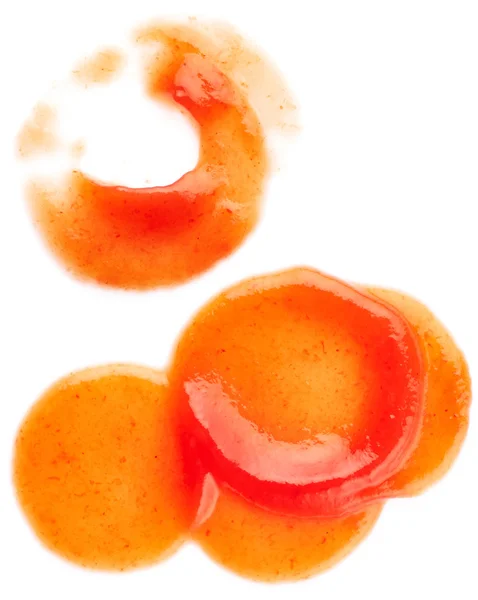 Ketchup vlekken op witte achtergrond — Stockfoto