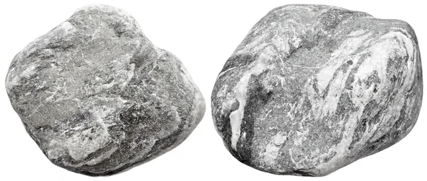Pedras cinzentas no fundo branco — Fotografia de Stock